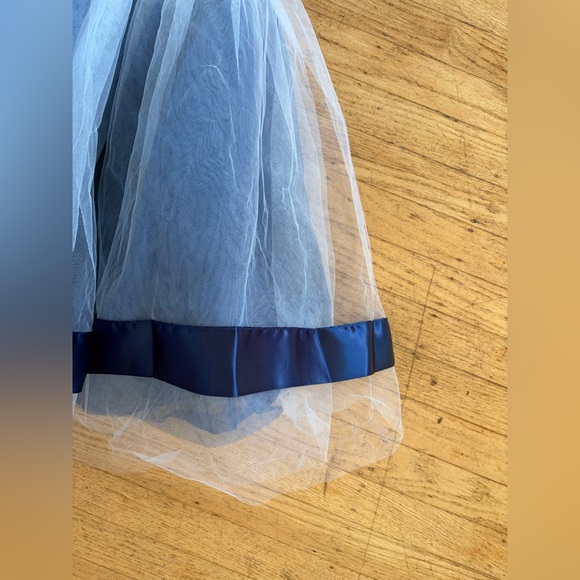 Weissman Train Bleu dance costume tulle satin dress blue and white. - Picture 4 of 13